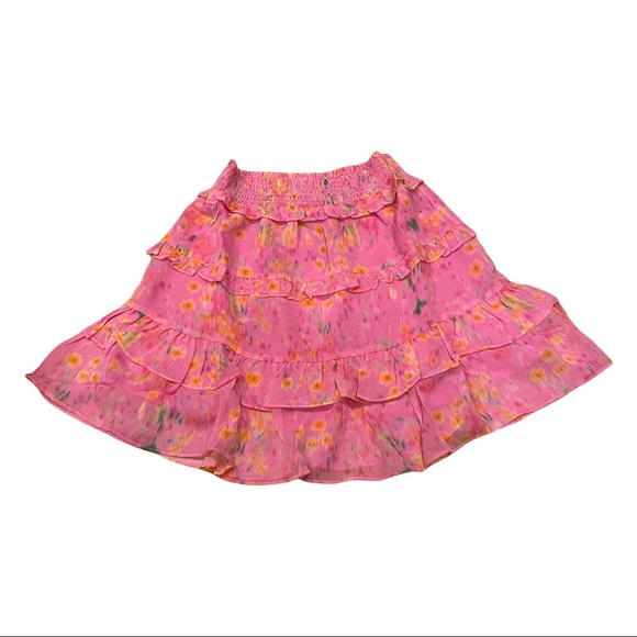 Generation Love Farrah Pink Floral Silk Skirt (XS) - Picture 4 of 13